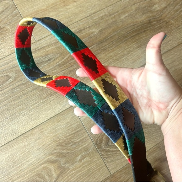Gaucho Life Western Boho Multicolored Embroidered Cowhide Leather Belt SIZE 42 - Picture 9 of 10
